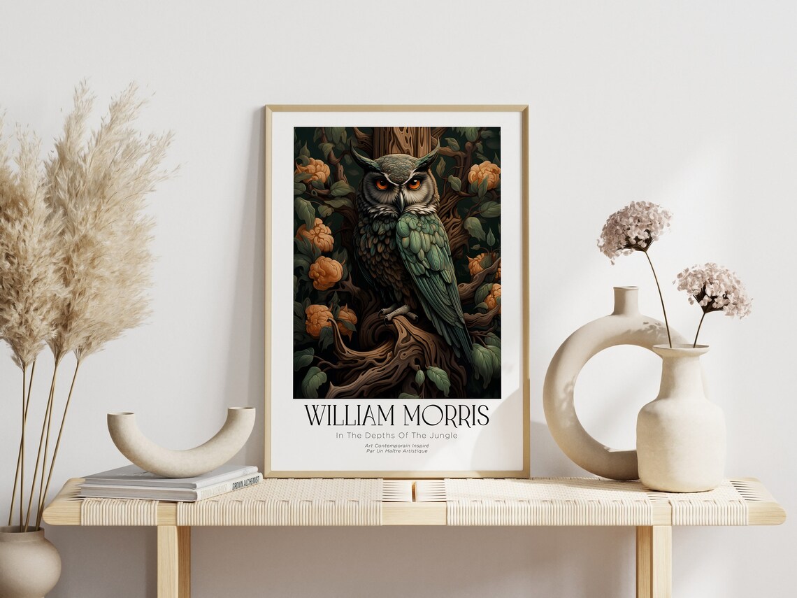 William Morris Owl Poster, Nature Art Print - Image 2