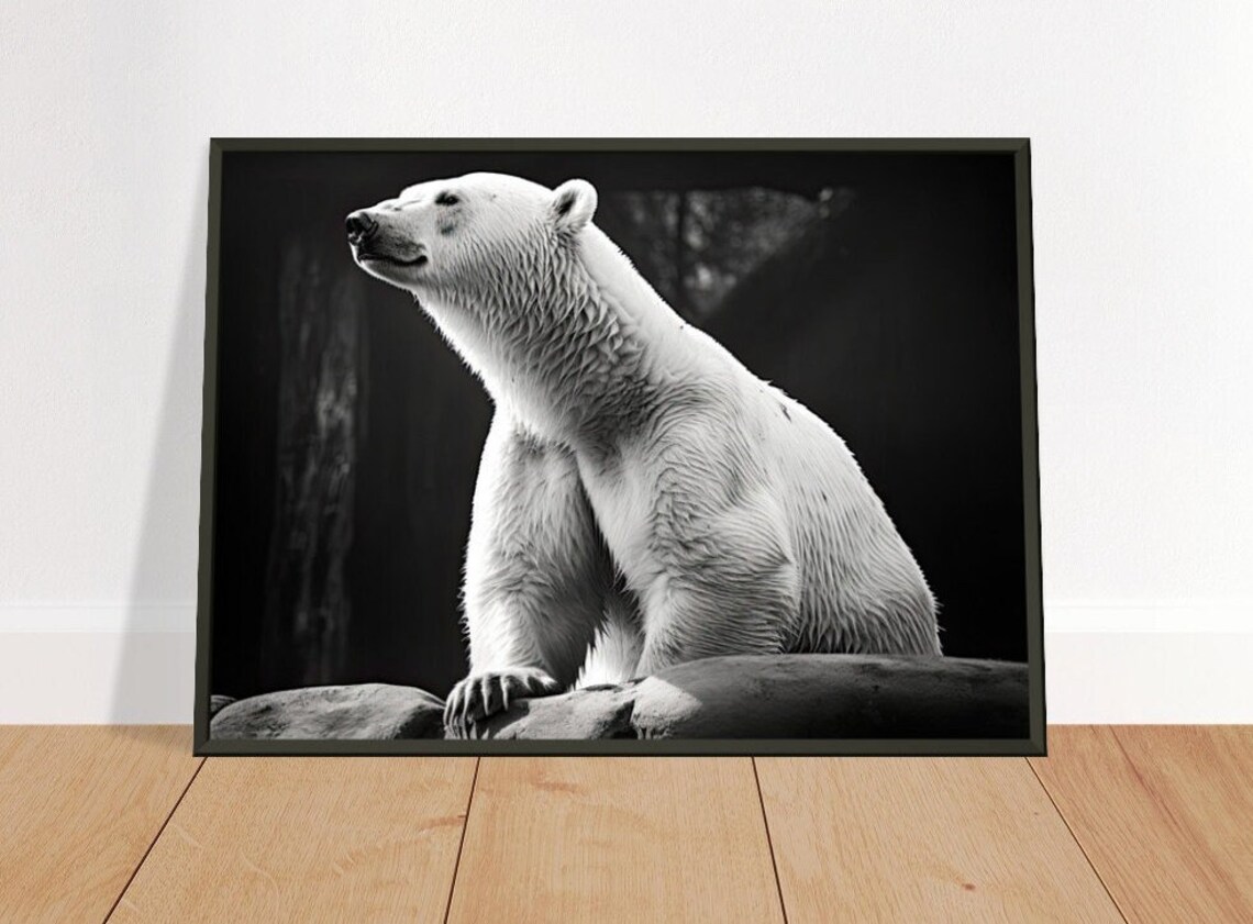 Polar Bear, Monochrome Naturalism Art Print