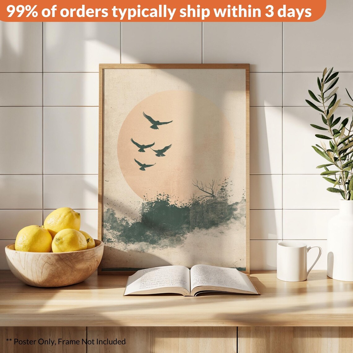 Yellow Sun Hokusai Japanese Sun Art Print - Image 2