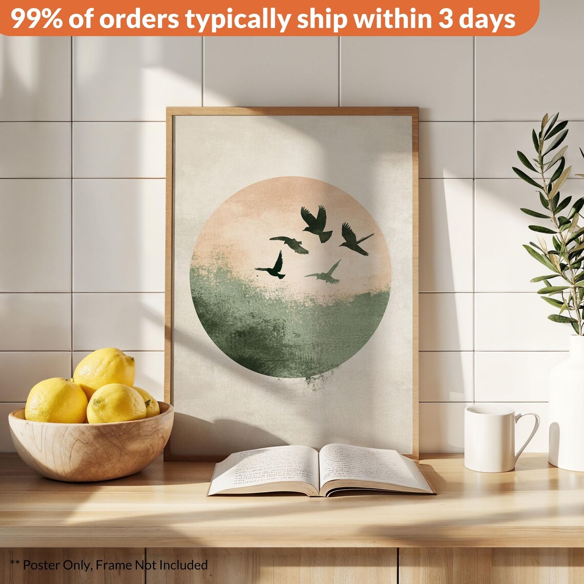 Gold Green Sun Sakai Hoitsu Japandi Art Print