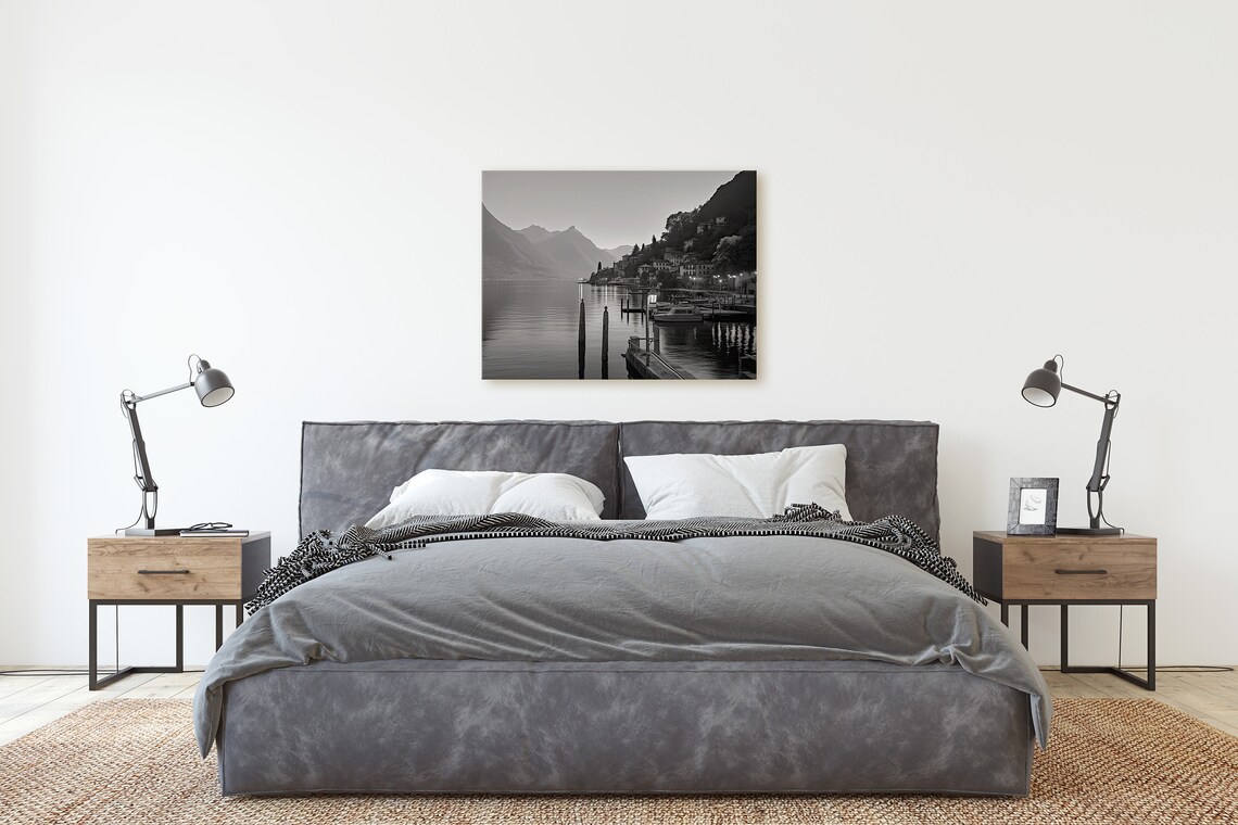 Lake Como Italy Vintage Coastal Town Art Print - Image 2