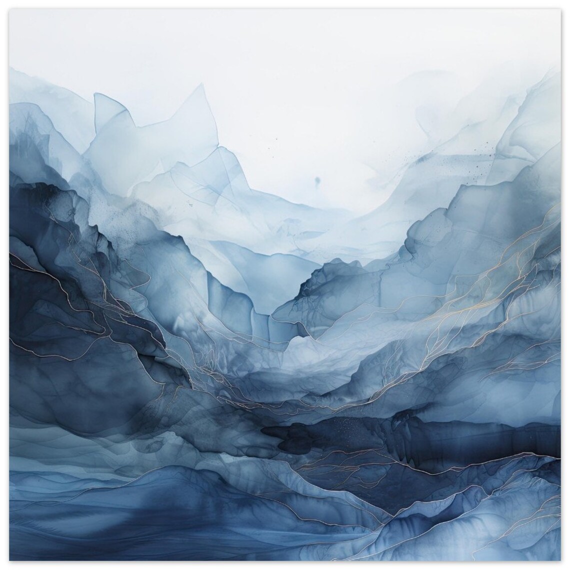 Ocean Waves Watercolor Abstract Ocean Wall Art