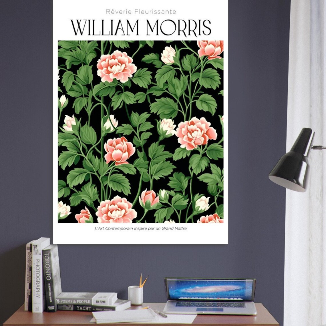 William Morris Carnation Flower Poster, Floral Decor - Image 2