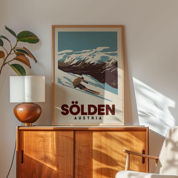 Slden Austria Ski Poster Apres Art Vintage Gift For Skiers And Snowboarders