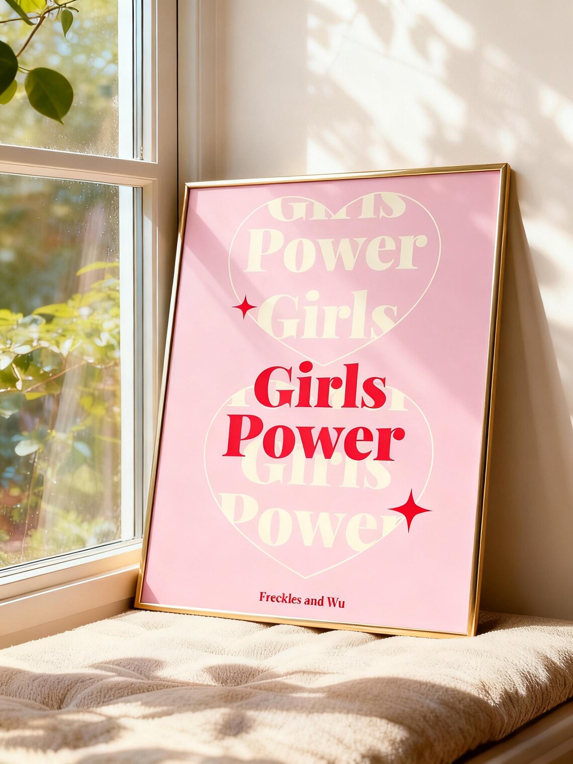 Girls Power Poster, Feminist Retro Typography Art Print