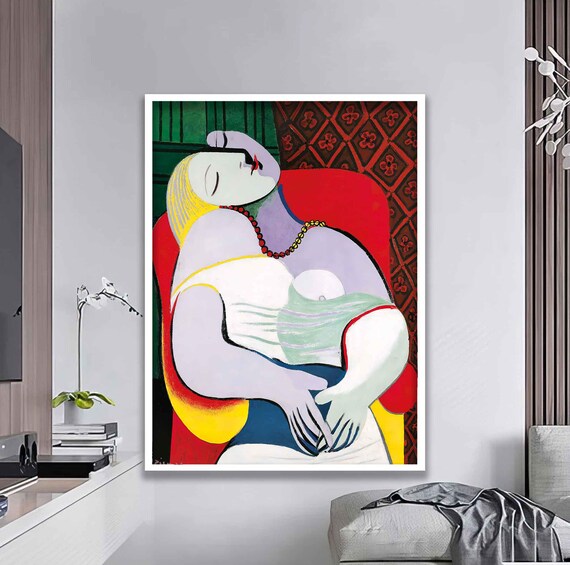 Picasso The Dream Reclining Woman Bold Cubism Reproduction Poster