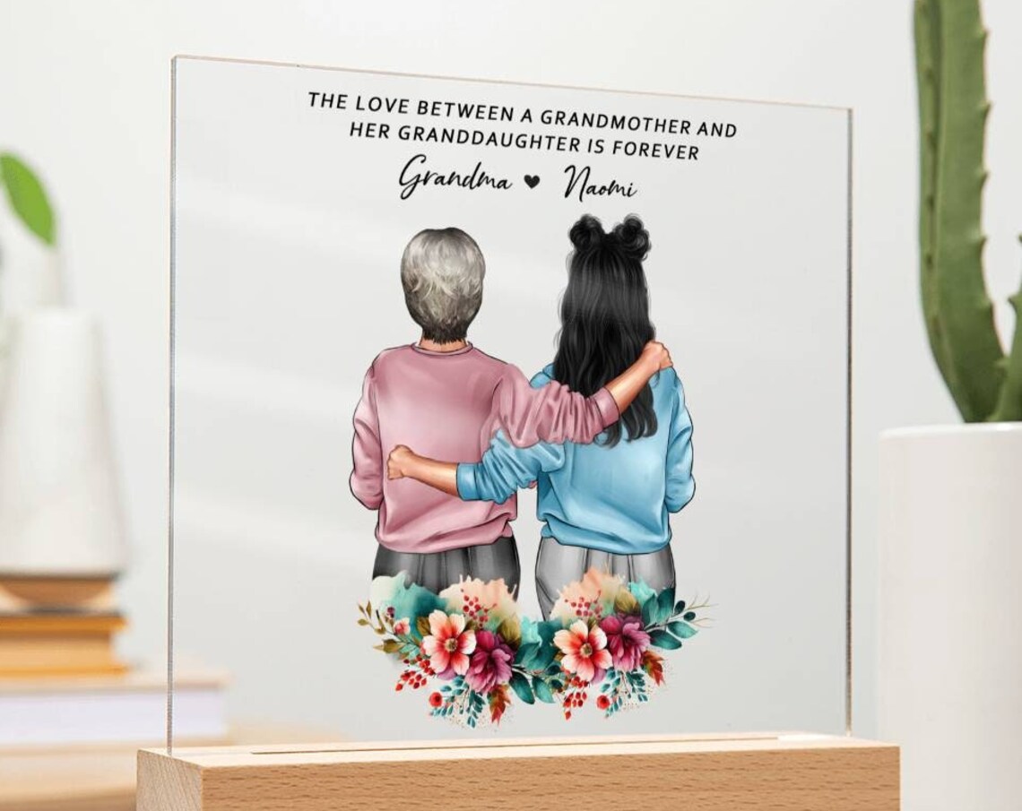 Grandmother Granddaughter Love Personalized Acrylic Plaque Poster