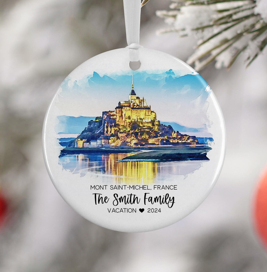Mont Saint-Michel France Travel Poster, Personalized Souvenir