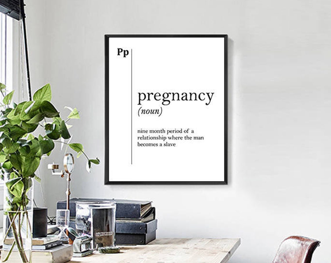 Pregnancy Funny Dictionary Definition Quote Typography Poster - Image 2