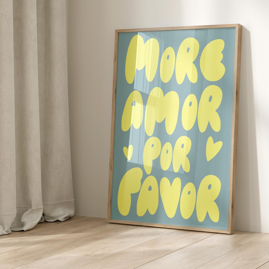 More Amore Por Favor Love Quote Art Print