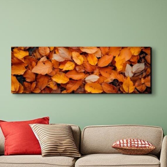 Fall Rustic Leaves Landscape, Halloween Decor