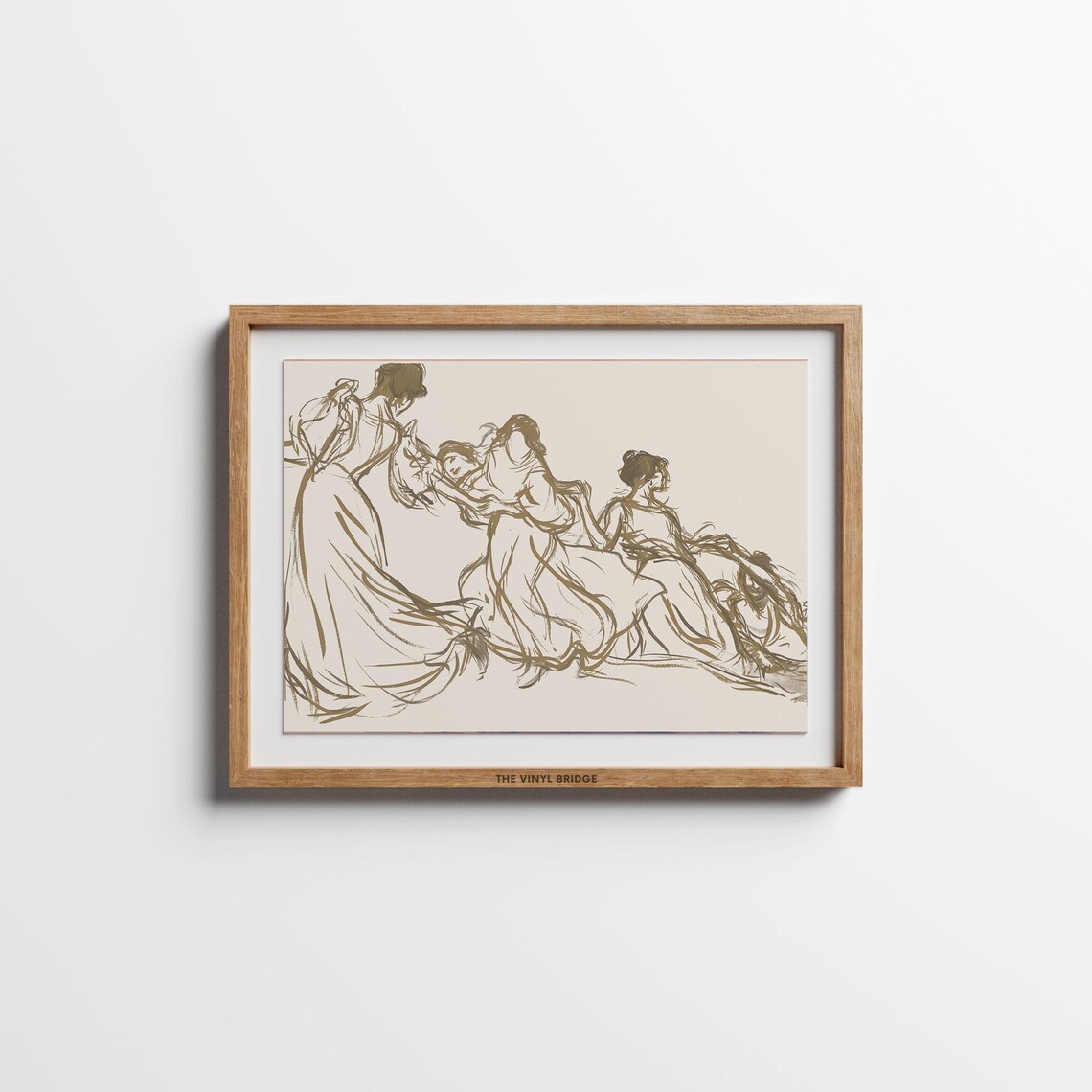 Neutral Figure Sketch, Vintage Chalk Line Art - Image 4