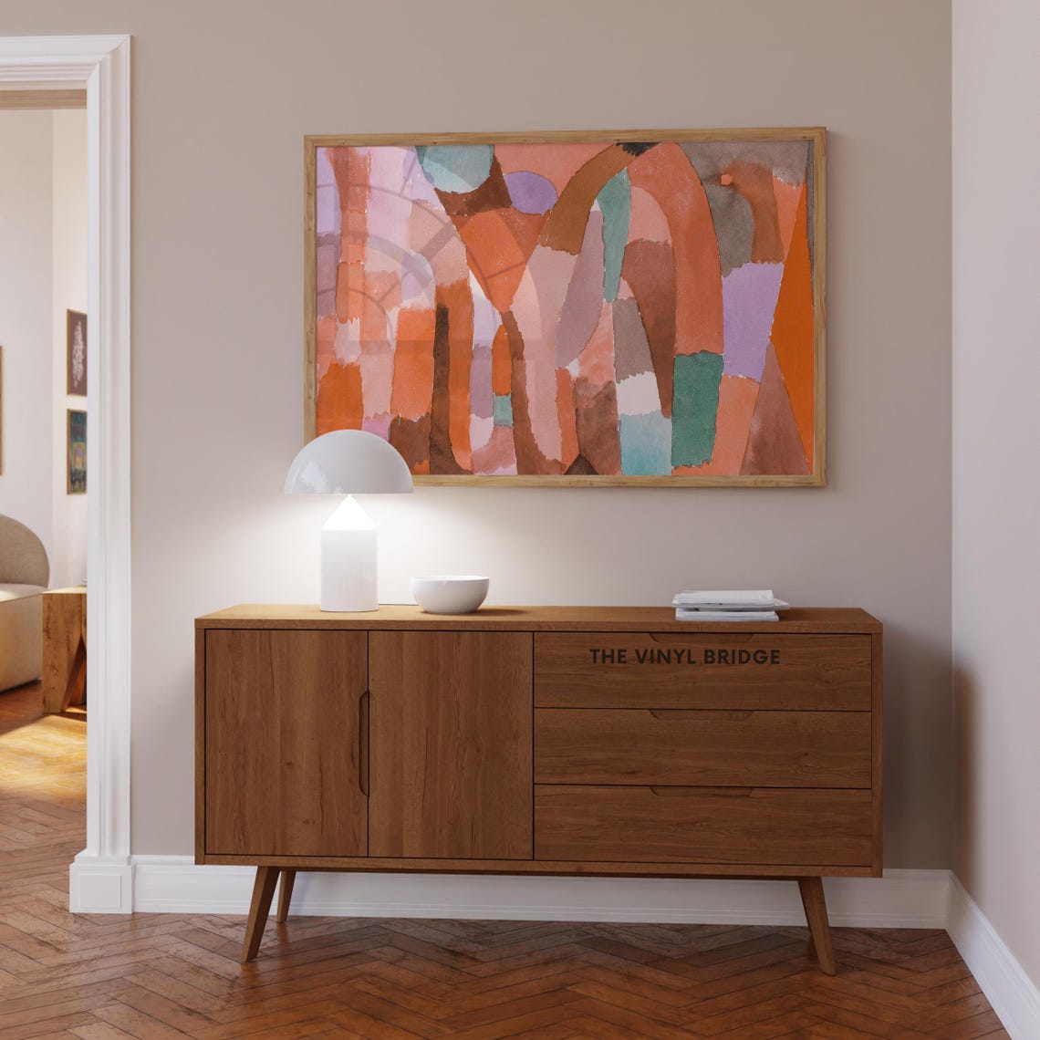 Abstract Warm Watercolor Geometric Shapes Modern Art Wall Poster - Image 2