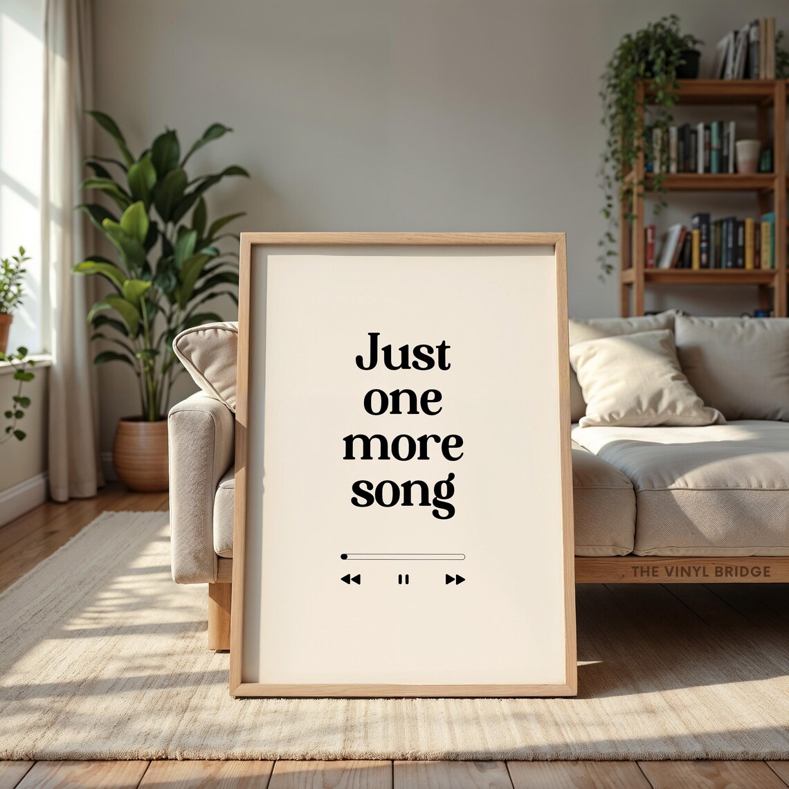 Just One More Song Typography Art Print, Neutral Library - Image 3