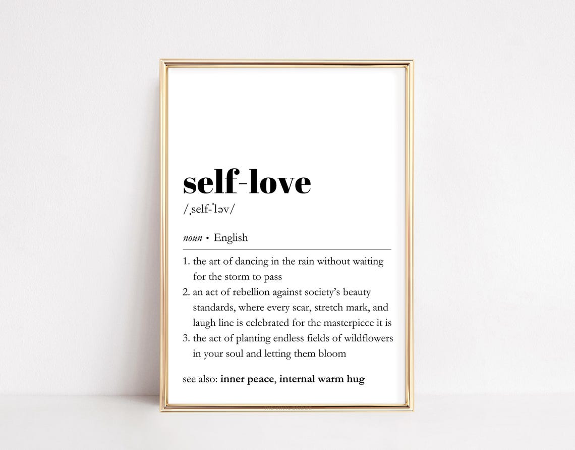 Self-Love Dictionary Definition Wellness Quote Typography Poster