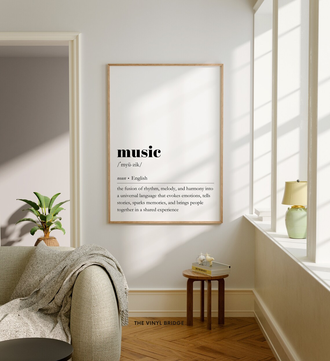 Music Definition Print Dictionary Wall Art Musical Words Poster Vinyl Record Decor Positive Quote Minimalist Typography - Image 2