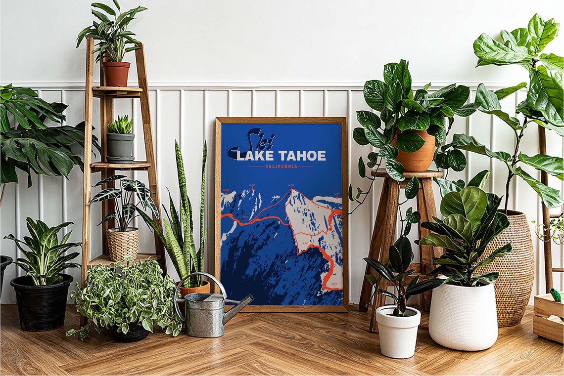 Lake Tahoe Retro Ski Vintage Travel Poster - Image 3