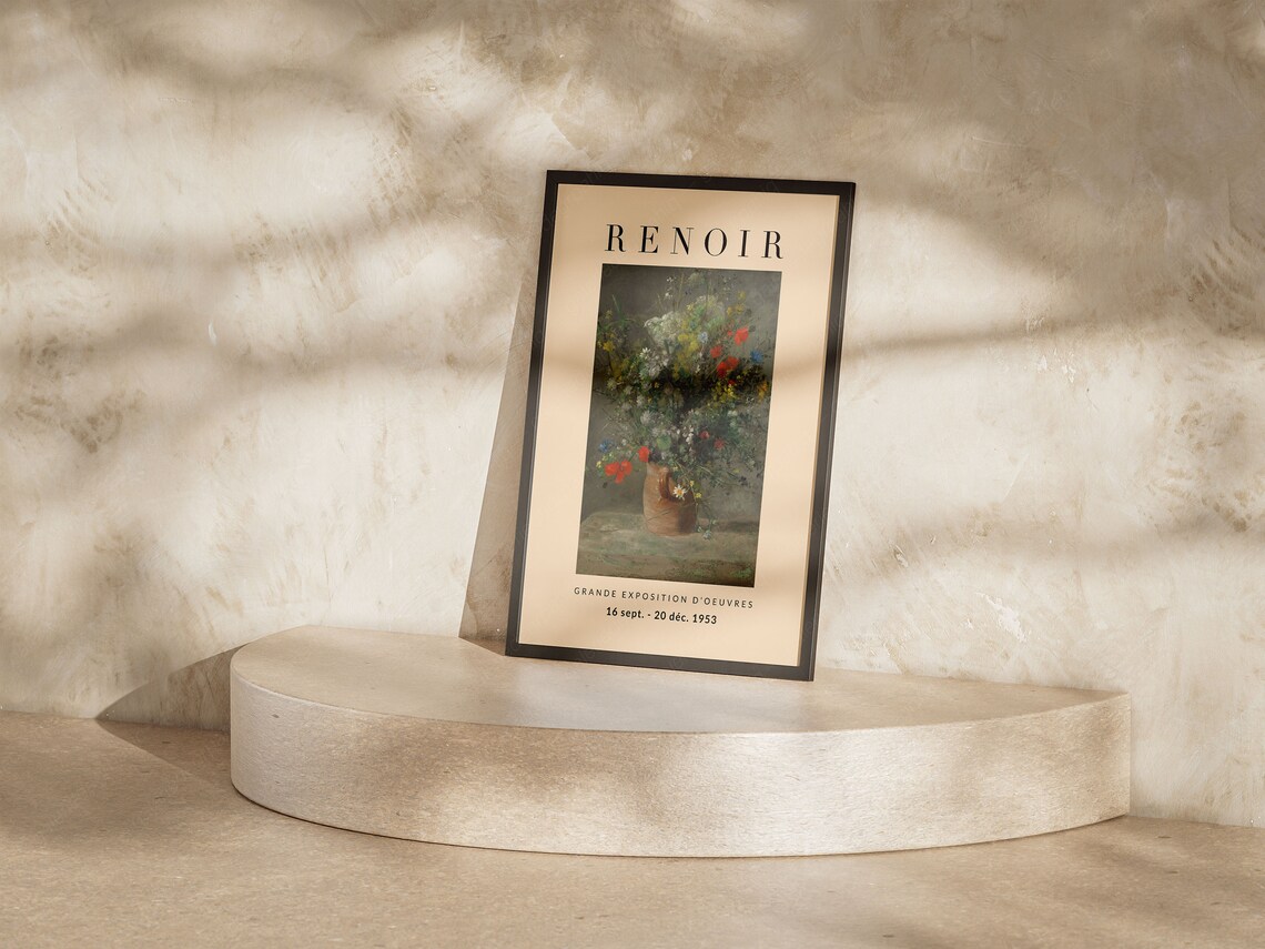Renoir 1953 Exhibition Wildflower Bouquet Vintage Floral Art Poster - Image 5