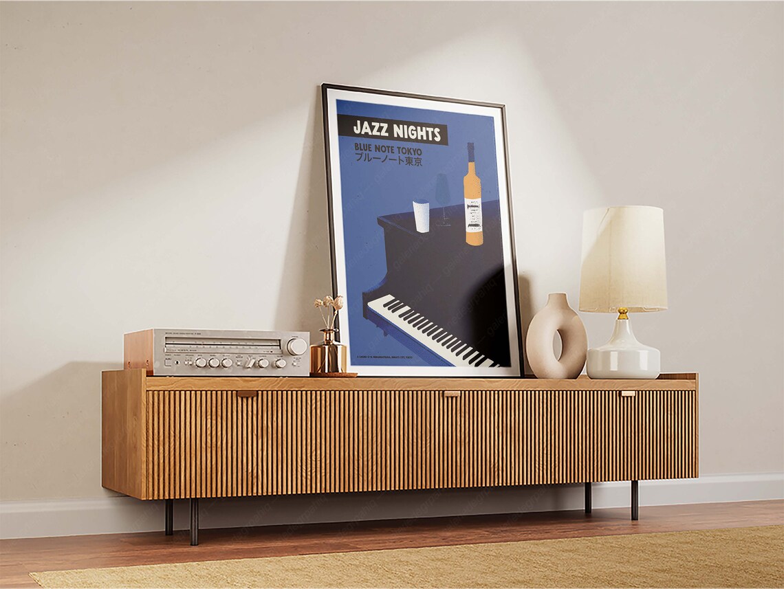 Retro Jazz Nights Tokyo Typography Art Print - Image 2