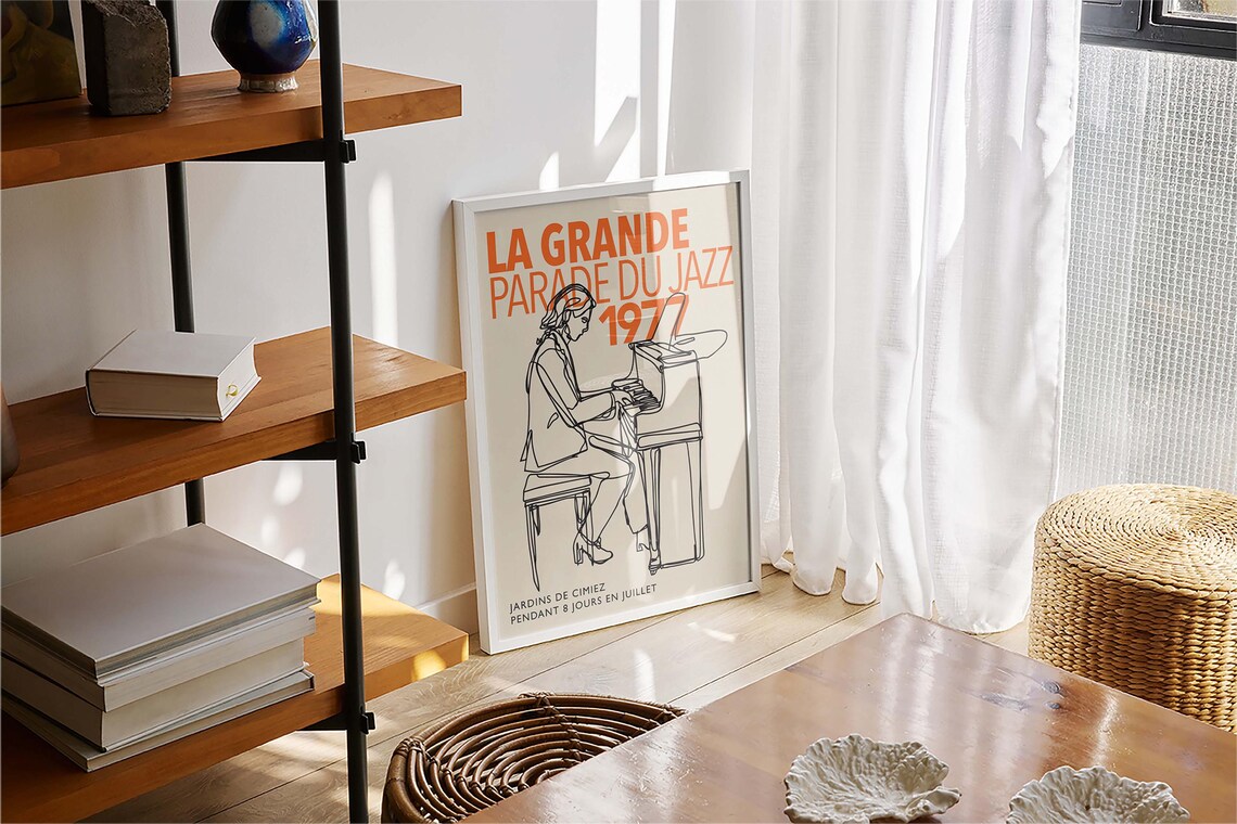 Retro French Jazz Festival Poster, Vintage Typography - Image 4
