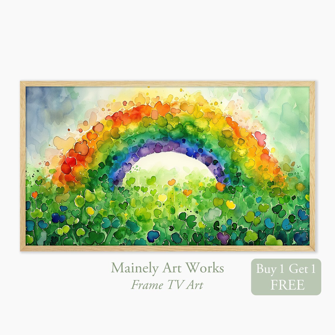 Rainbow Clovers St. Patrick's Day Art Print