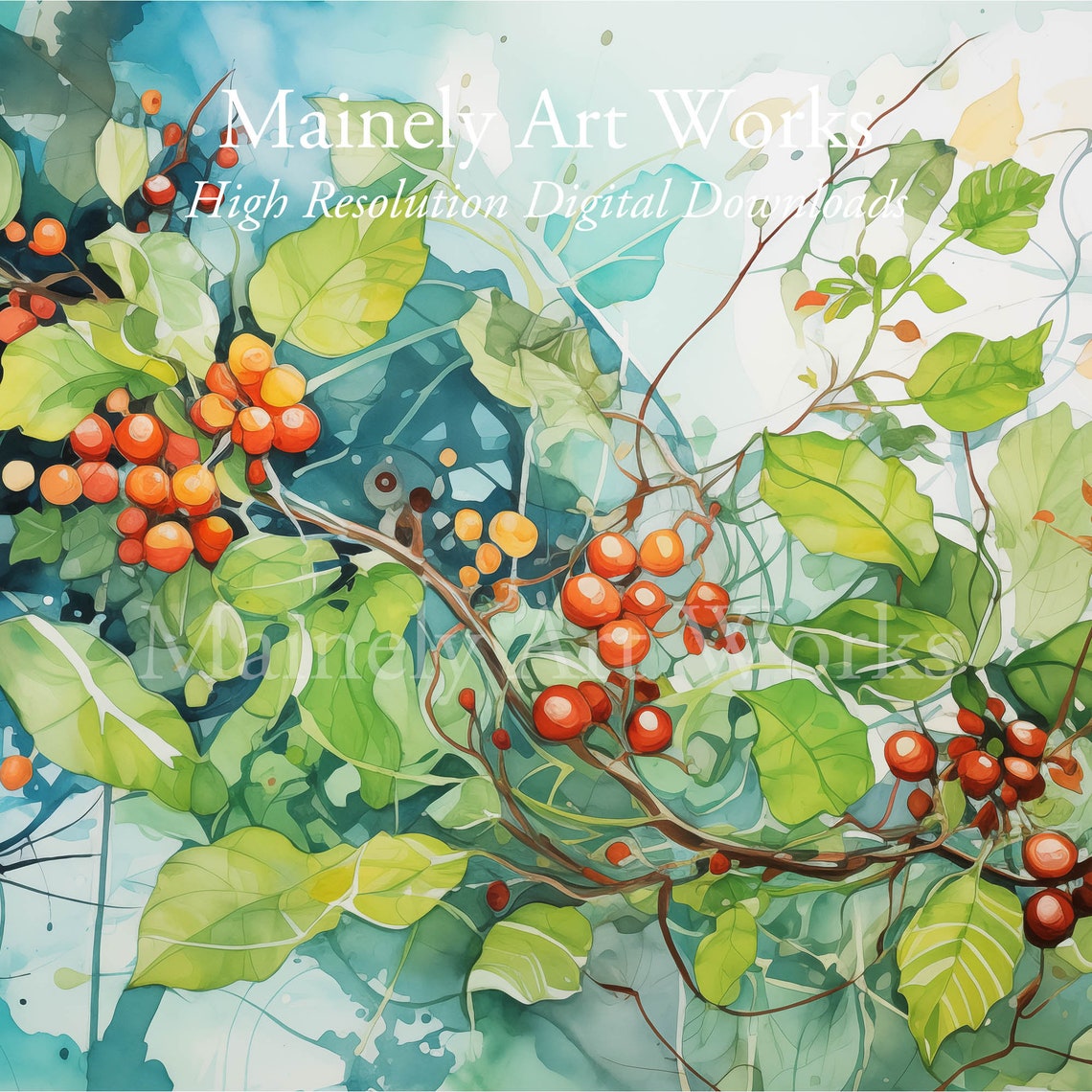 Frame Tv Art Painting Of Holly For Tv Watercolor Floral Tv Art Modern Floral Art Honeysuckle Painting Bonus - Image 3