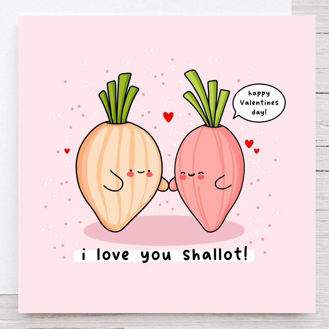 Shallot Pair Holding Hands I Love You Shallot Valentines Wall Art
