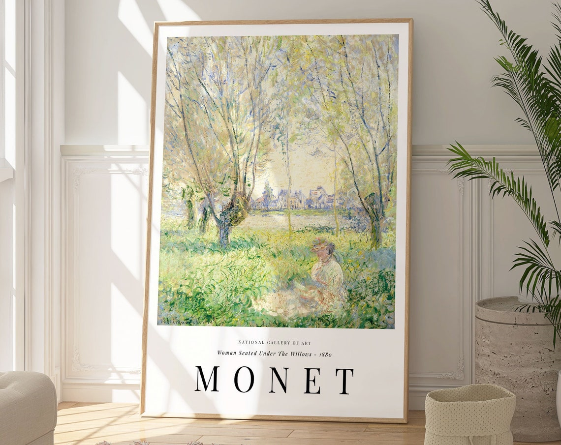 Claude Monet Woman Seated Under the Willows Impressionist Poster - Image 6