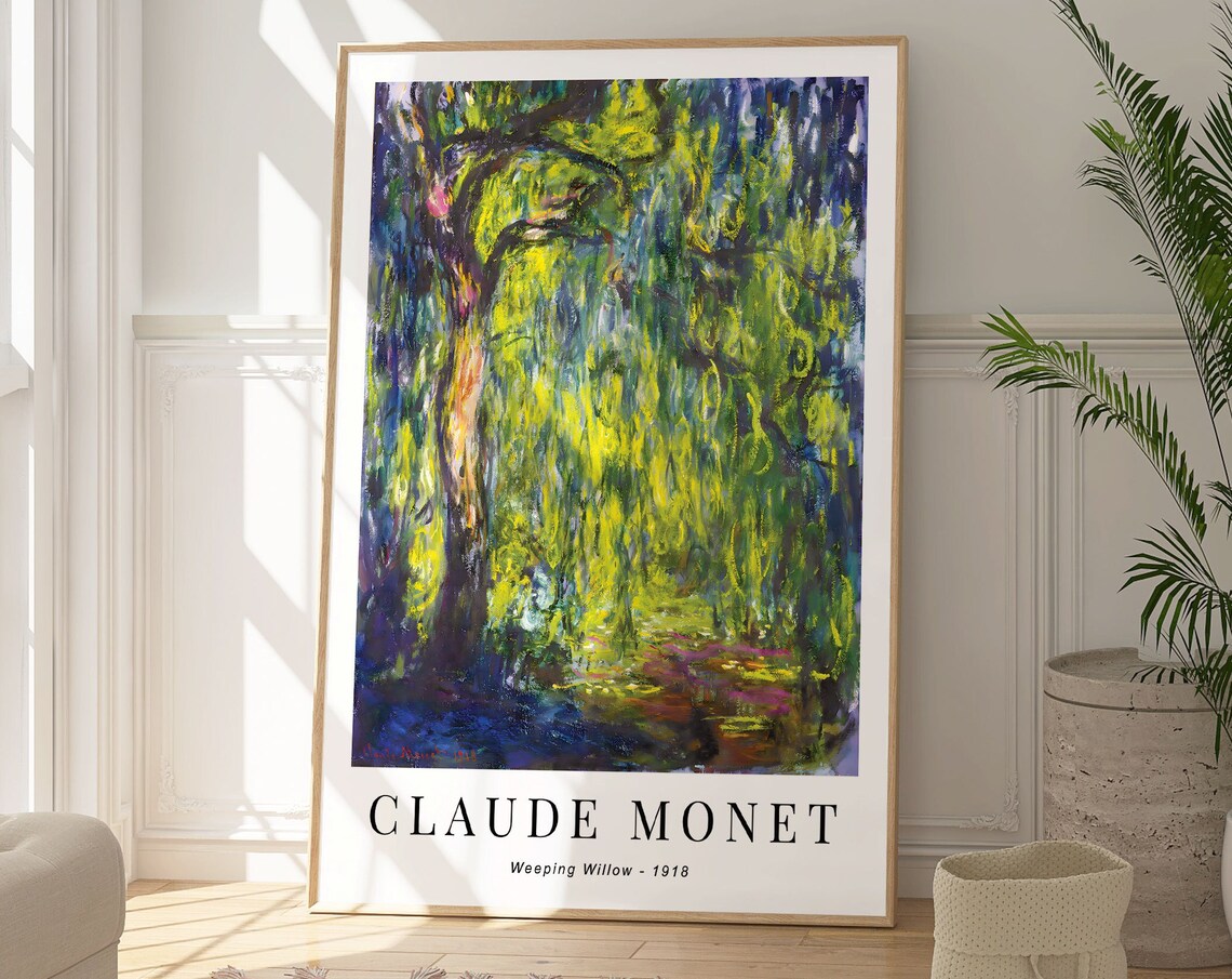 Claude Monet-Inspired Weeping Willow Art Print