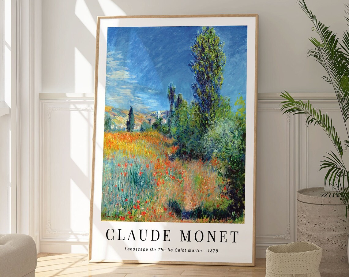 Claude Monet Landscape Ile Saint Martin 1878 Poppy Meadow Poplars Poster