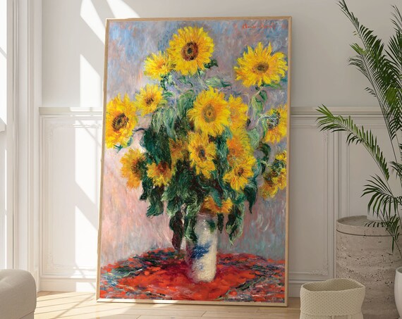Claude Monet Bouquet Of Sunflowers 1881 Impressionist Floral Still Life Poster