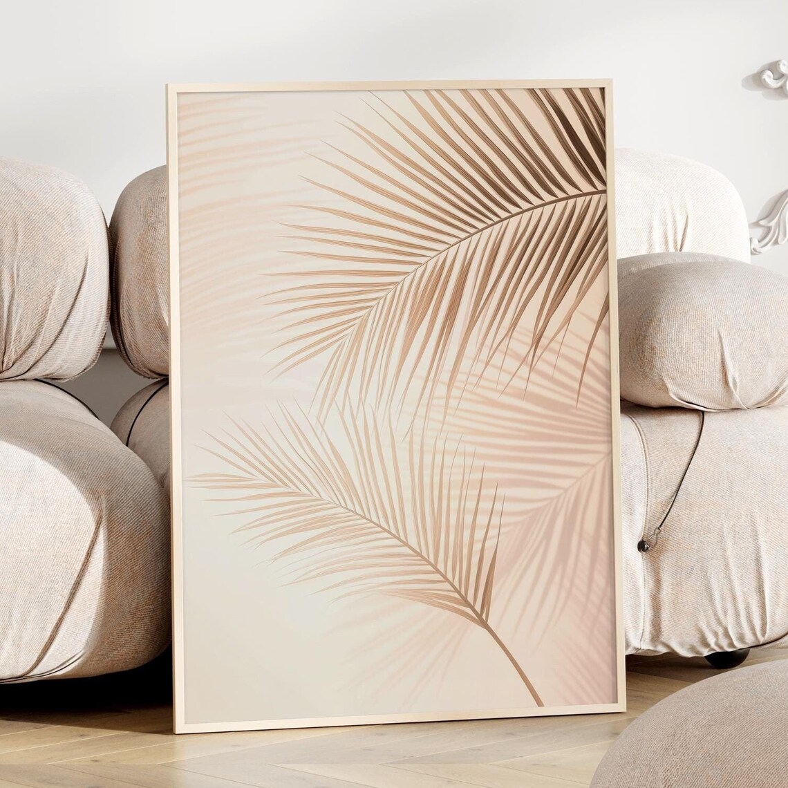 Minimalist Palm Leaves Poster, Boho Living Room Decor