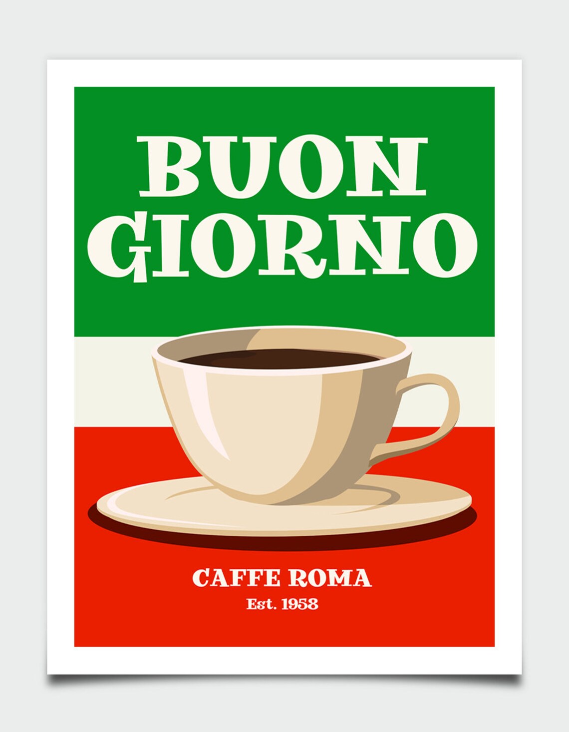 Buongiorno Retro Italian Kitchen Wall Art Print - Image 3