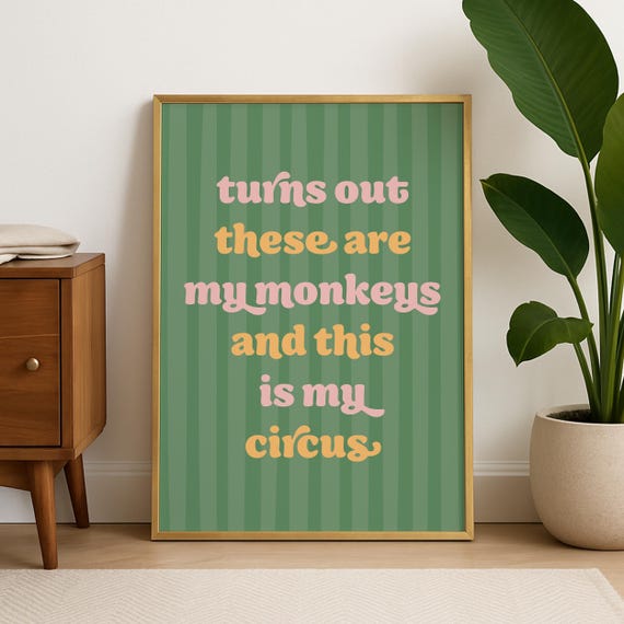 Funny Office Quote Art Print, Retro Typography