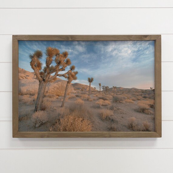 Joshua Tree Desert Dusk Silhouette Landscape Photography Poster