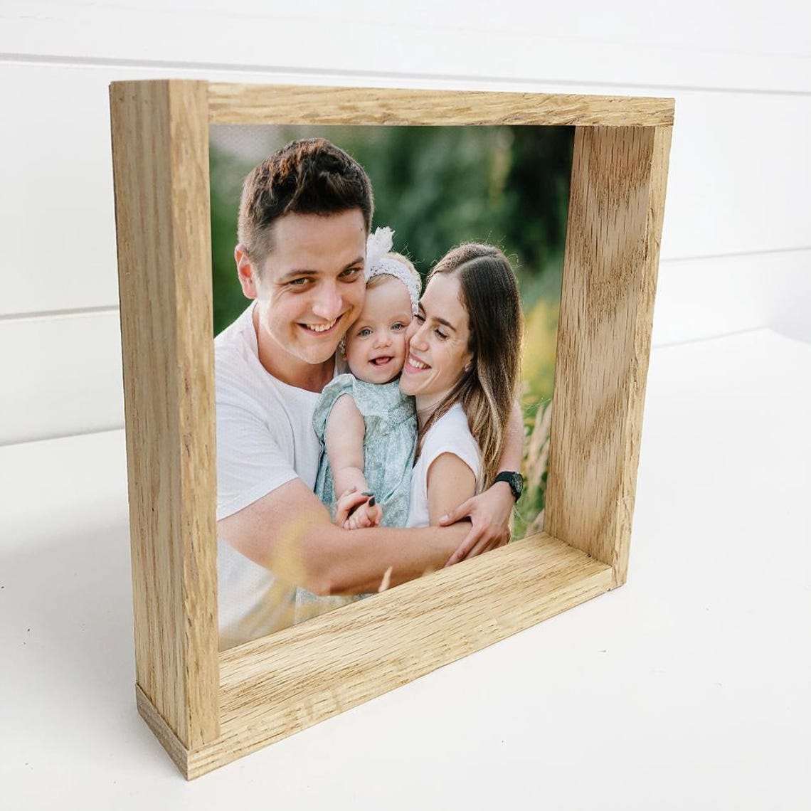 Custom Young Family Photo Canvas Personalized New Parents Gift Print