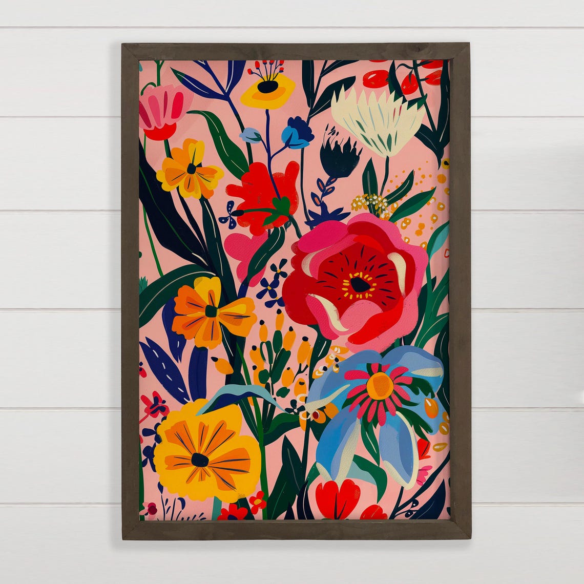 Colorful Modern Botanical Flower Garden Bloom Illustration Poster
