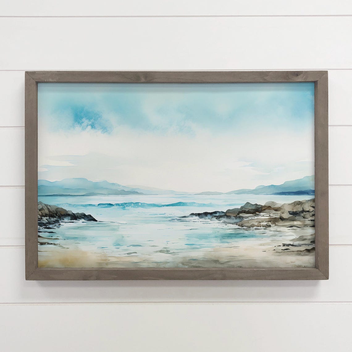 Blue Beach Nature Art Print