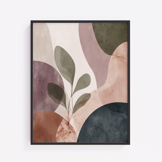 Earthy Abstract Art Print Modern Boho Home Decor V88