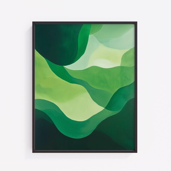 Green Abstract Color Field Print Minimalist Landscape