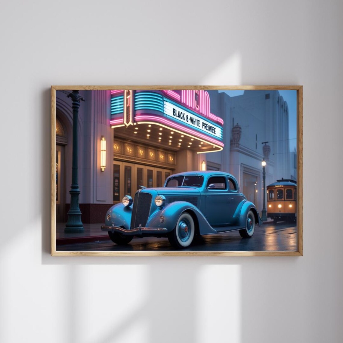 Vintage Car Puzzle, Nostalgic Movie Theater Scene