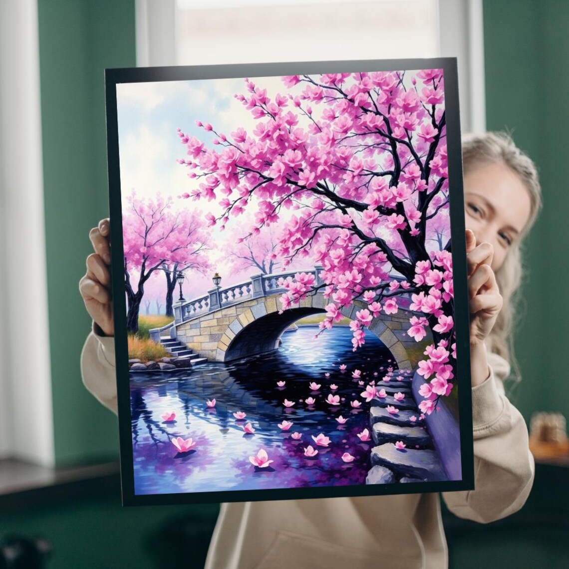 Cherry Blossom Enchanted Landscape Art Print