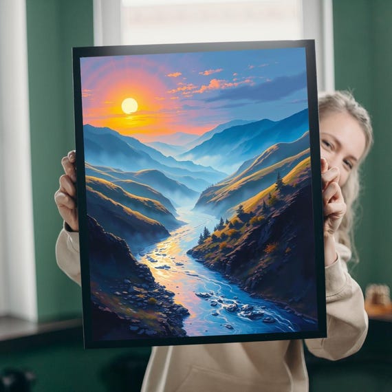 Serene Mountain River Puzzle Nature Lovers Relaxing Activity