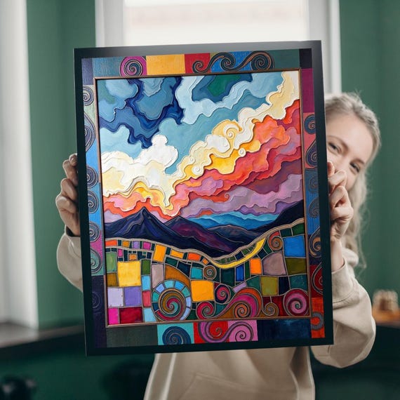 Abstract Landscape Jigsaw Puzzle Colorful Art Game For Family Fun