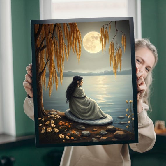 Moonlit Selkie Jigsaw Puzzle Fantasy Lake Scene
