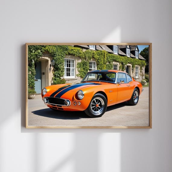 1964 Sunbeam Tiger Puzzle Retro Orange Classic Car Jigsaw