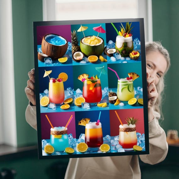 Tropical Cocktails Collage Jigsaw Puzzle Fun Leisure Game