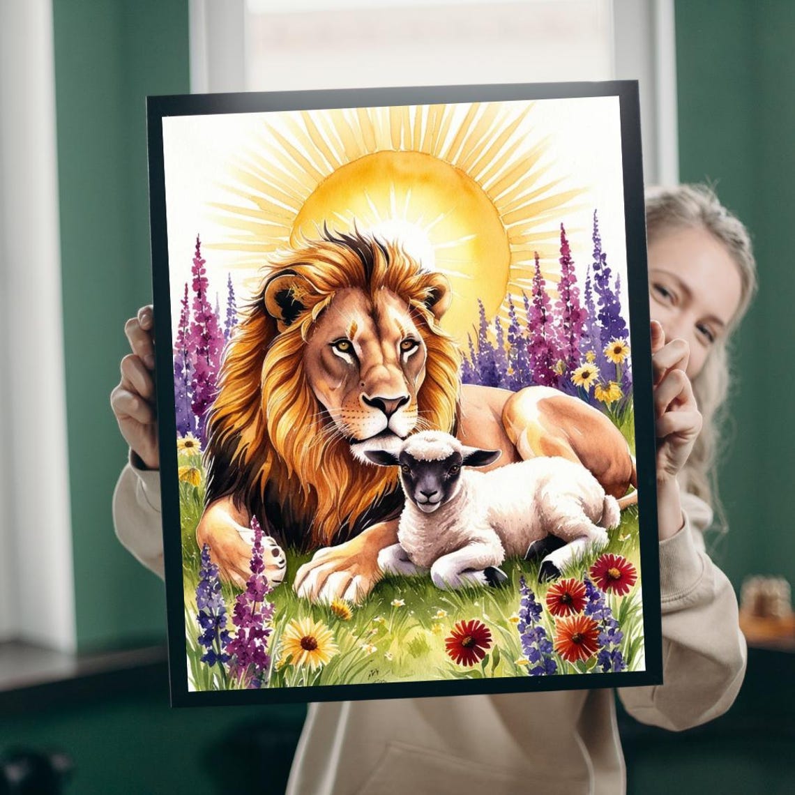 Lion And Lamb Jigsaw Puzzle Religious Meditation Game