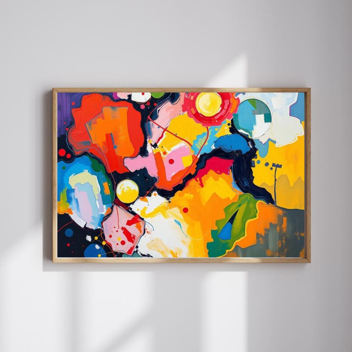 Vibrant Organic Shapes Abstract Bold Colorful Modern Art Poster