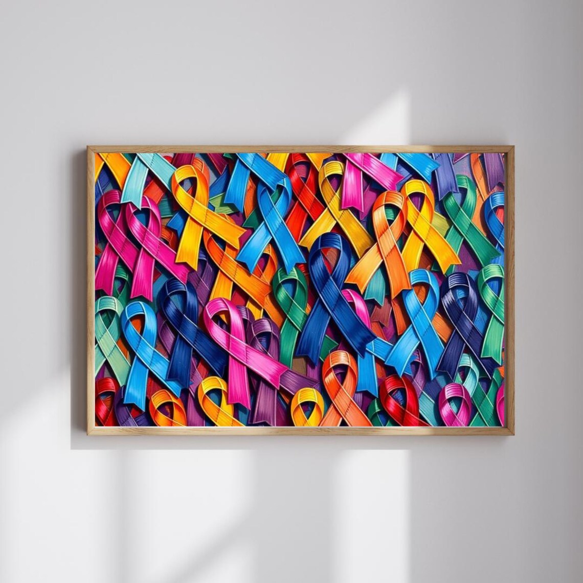 Colorful Awareness Ribbons Hope Pattern Bright Modern Symbol Wall Poster